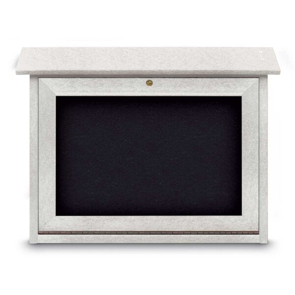 Outdoor Enclosed Combo Board, 48"x36", Black Frame/White Porc & Surf